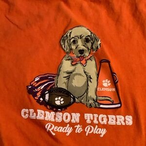 Clemson Tigers Football Tailgate Kids Graphic Dog T-Shirt - Orange Youth Small